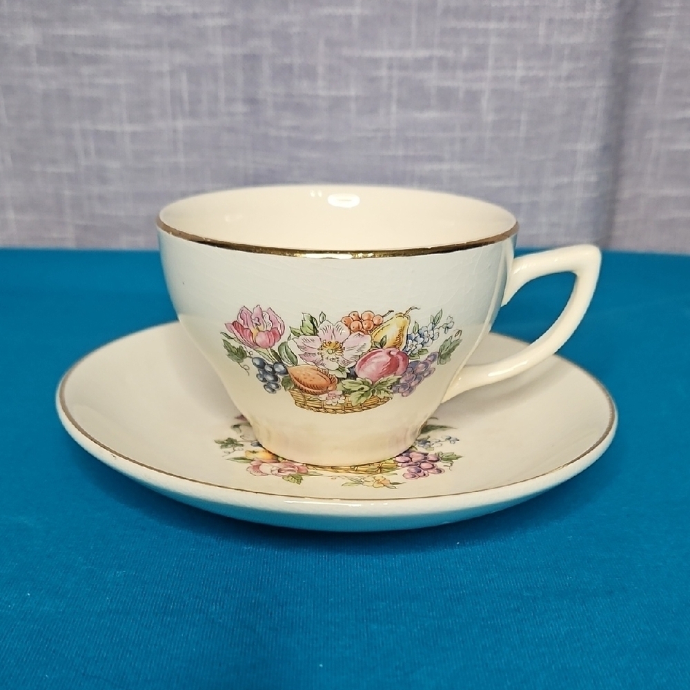 Floral Teacup and Saucer Set